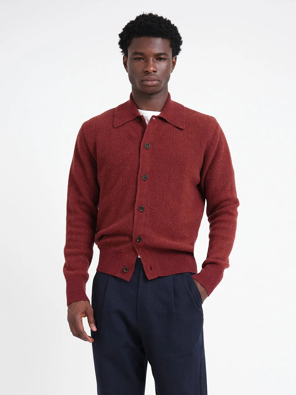 Britten Knitted Cardigan Overton Red sold by Oliver Spencer product image thumbnail 2