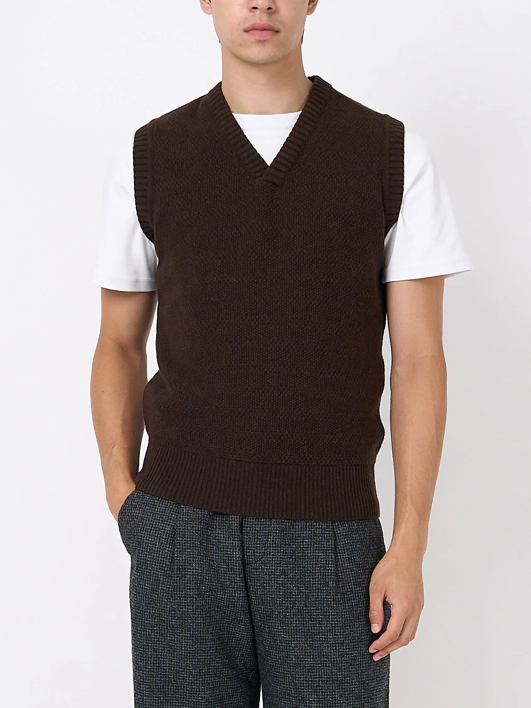 Graves V Neck Vest Bryant Brown sold by Oliver Spencer product image thumbnail 5