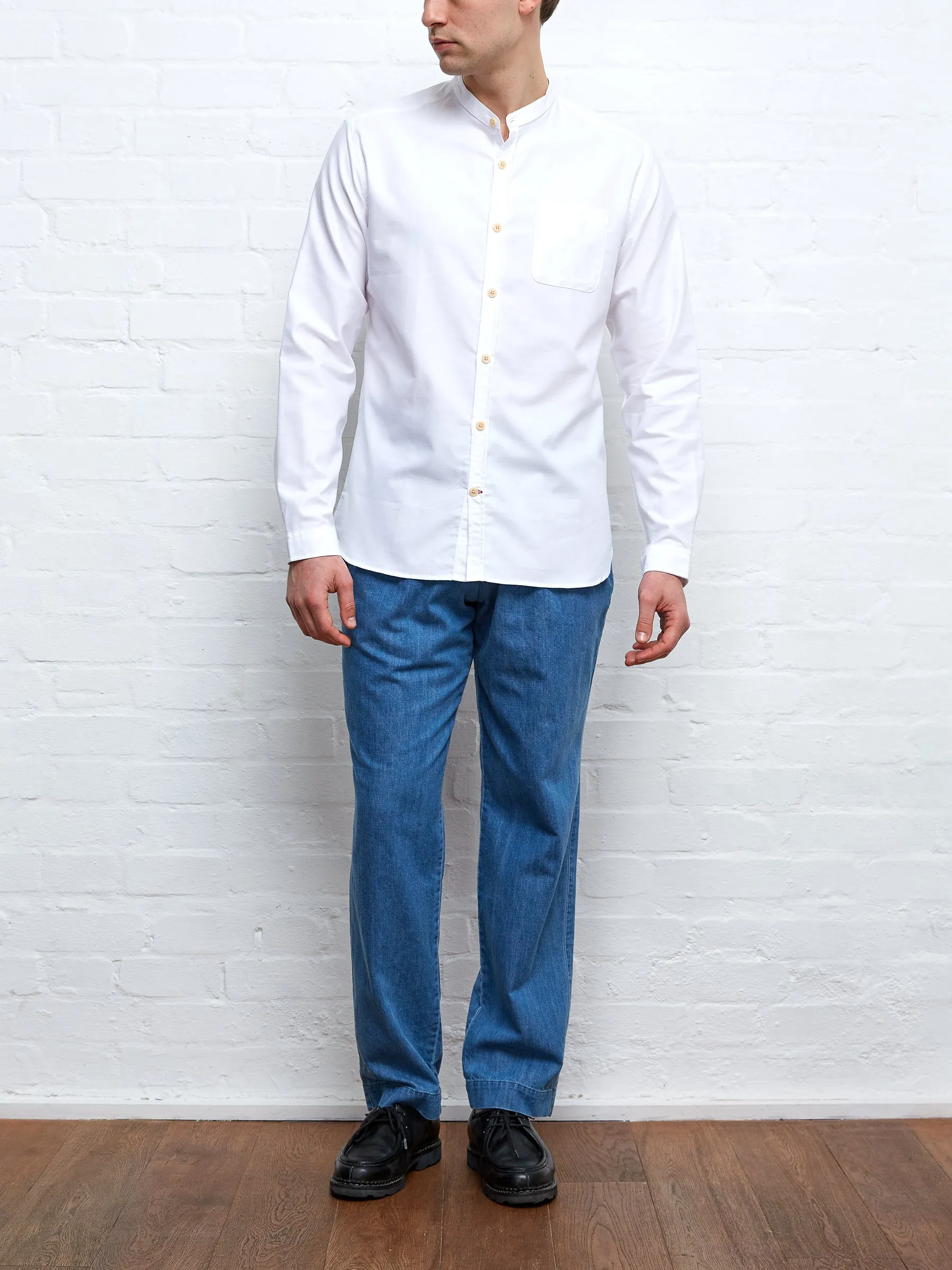 Grandad Shirt Brecon White sold by Oliver Spencer product image thumbnail 2