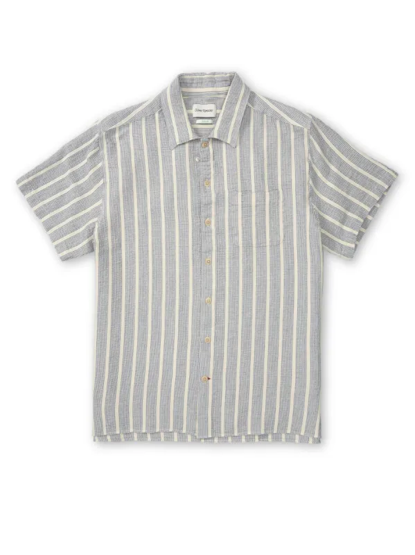 Riviera Short Sleeve Shirt Barlow Blue sold by Oliver Spencer