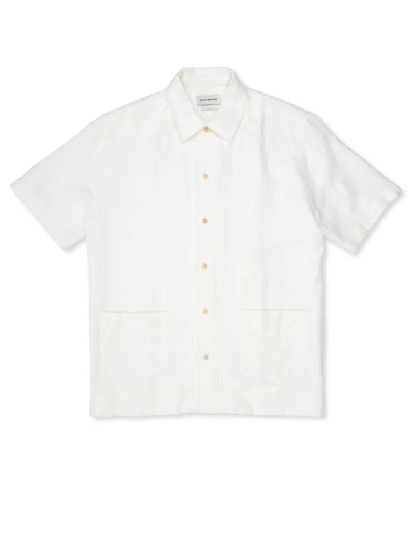 Cuban Short Sleeve Shirt Medley White sold by Oliver Spencer