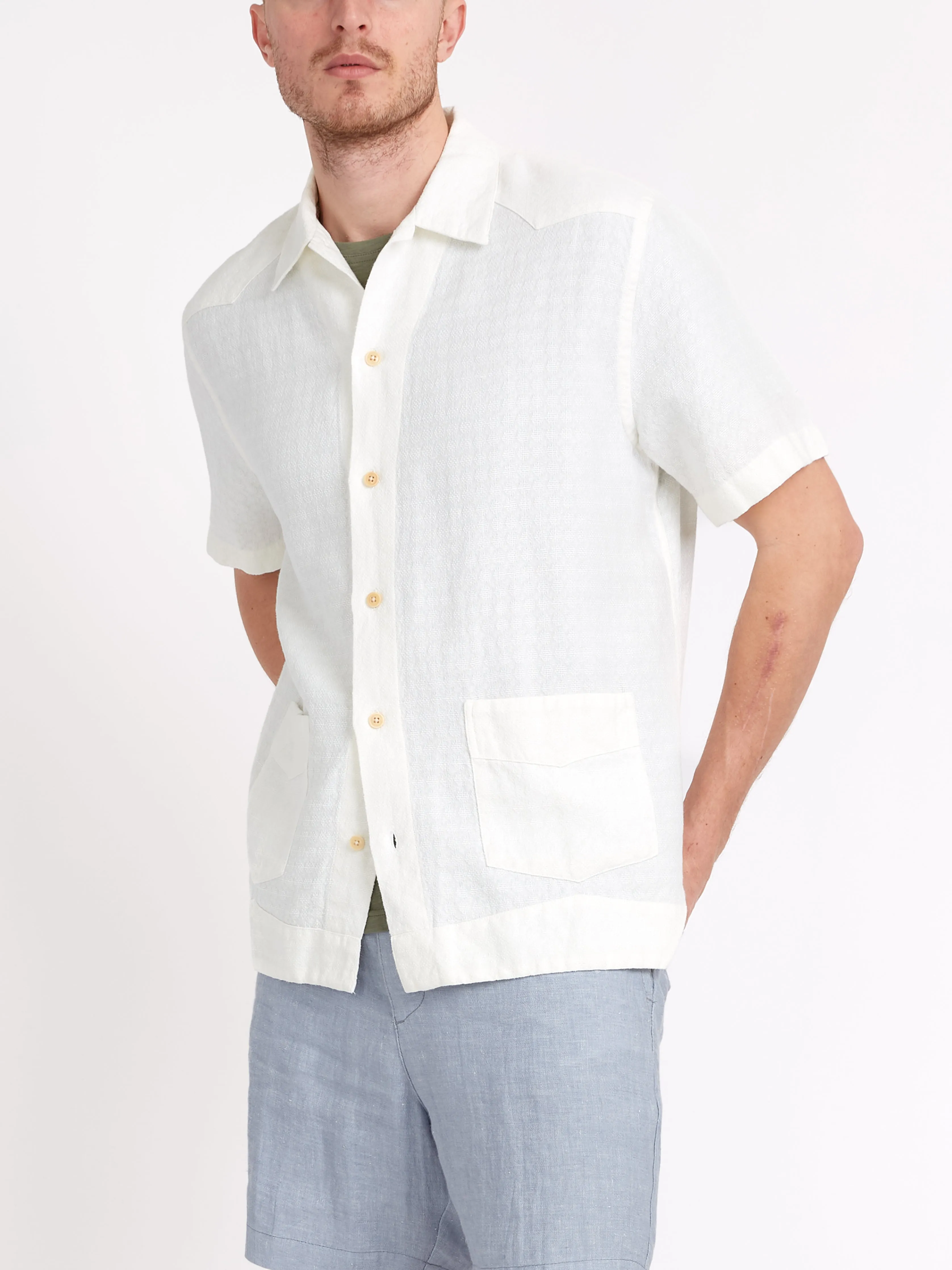 Cuban Short Sleeve Shirt Medley White sold by Oliver Spencer product image thumbnail 5