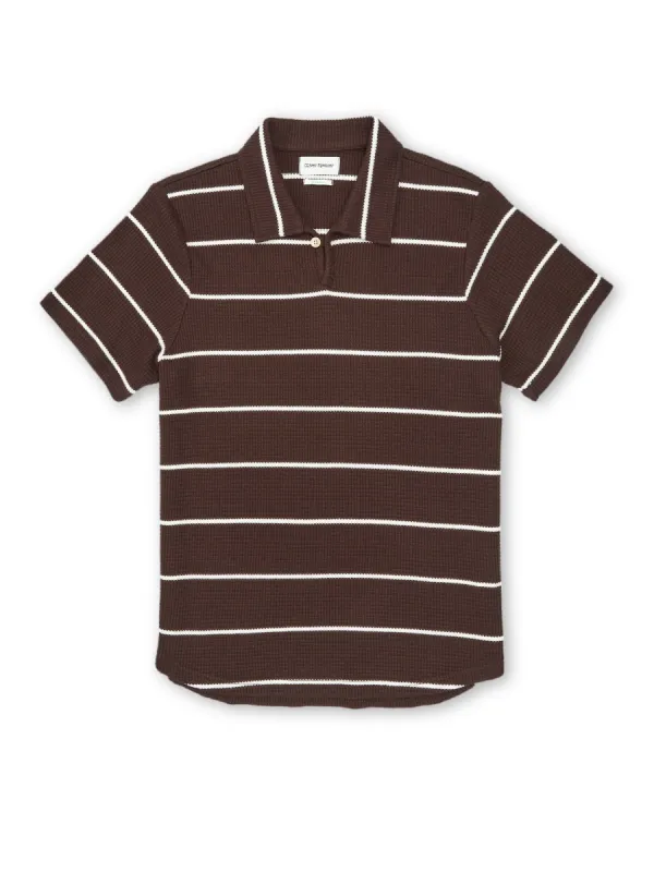 Hawthorn Polo Shirt Gilmore Chocolate Brown sold by Oliver Spencer