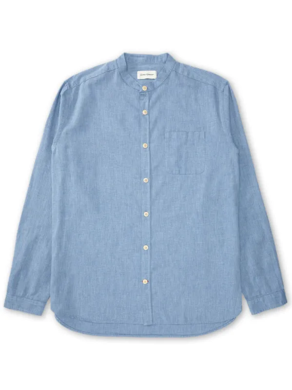 Grandad Shirt Wyatt Sky Blue sold by Oliver Spencer