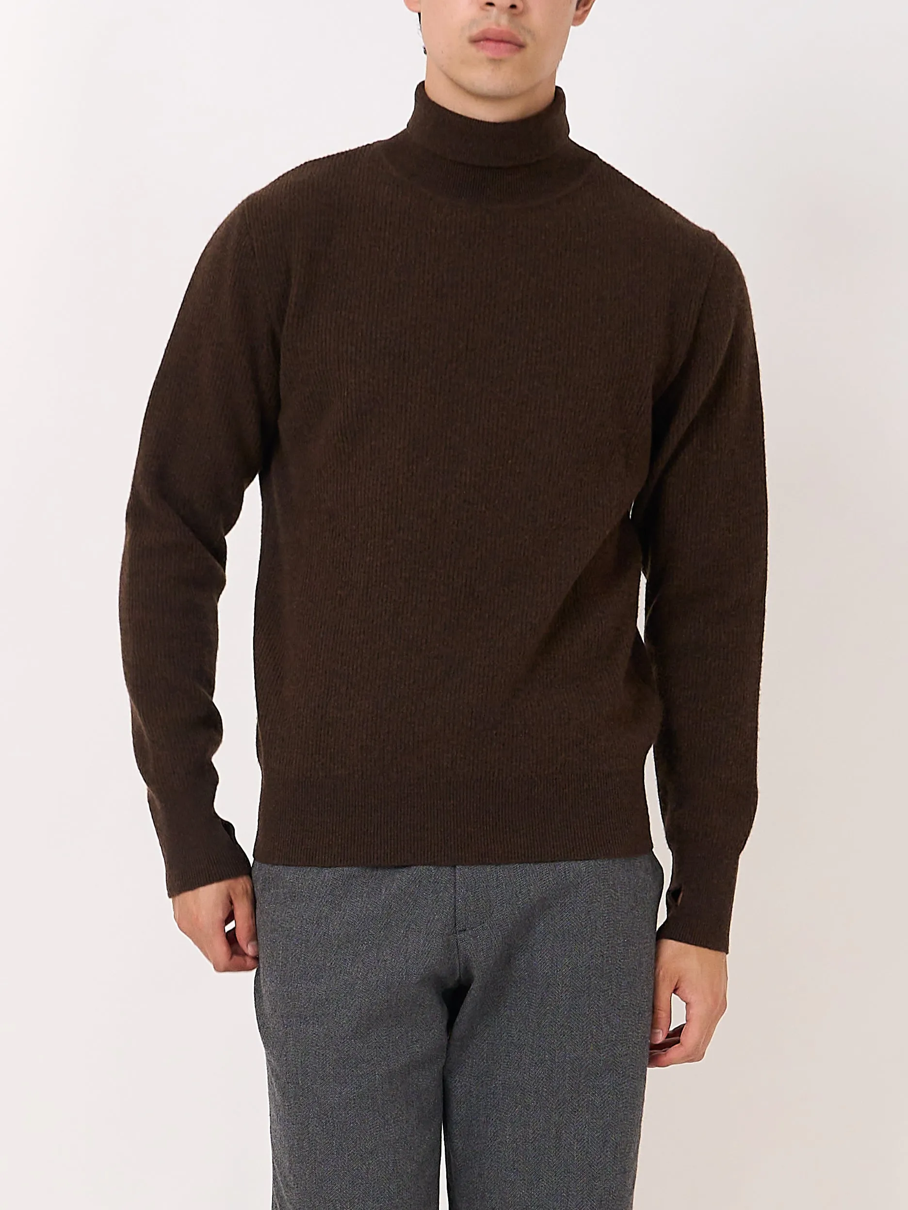 Talbot Roll Neck Jumper Hartwell Brown sold by Oliver Spencer product image thumbnail 3