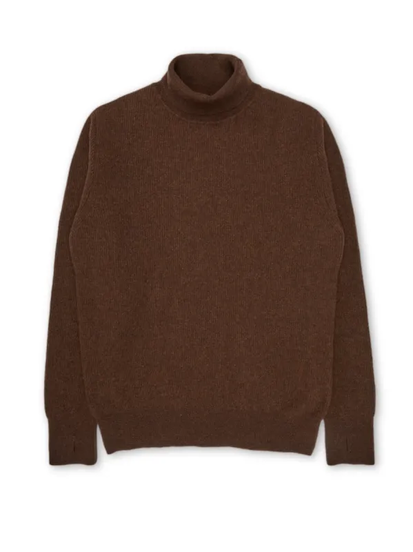 Talbot Roll Neck Jumper Hartwell Brown sold by Oliver Spencer