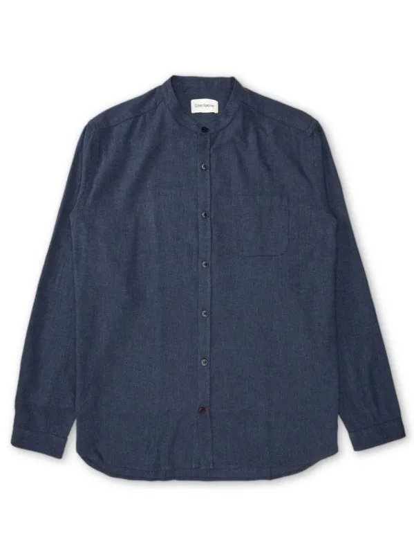 Grandad Shirt Wyatt Navy sold by Oliver Spencer