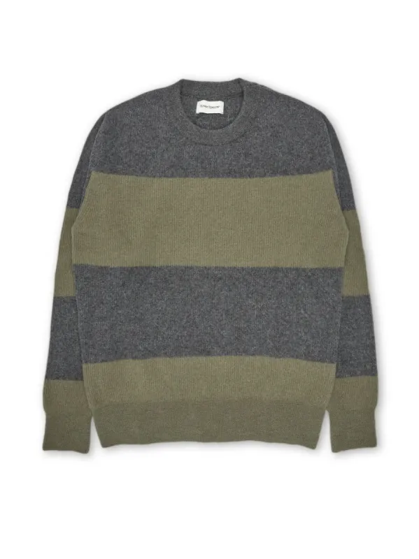 Blenheim Jumper Paxton Charcoal/Sage Green sold by Oliver Spencer