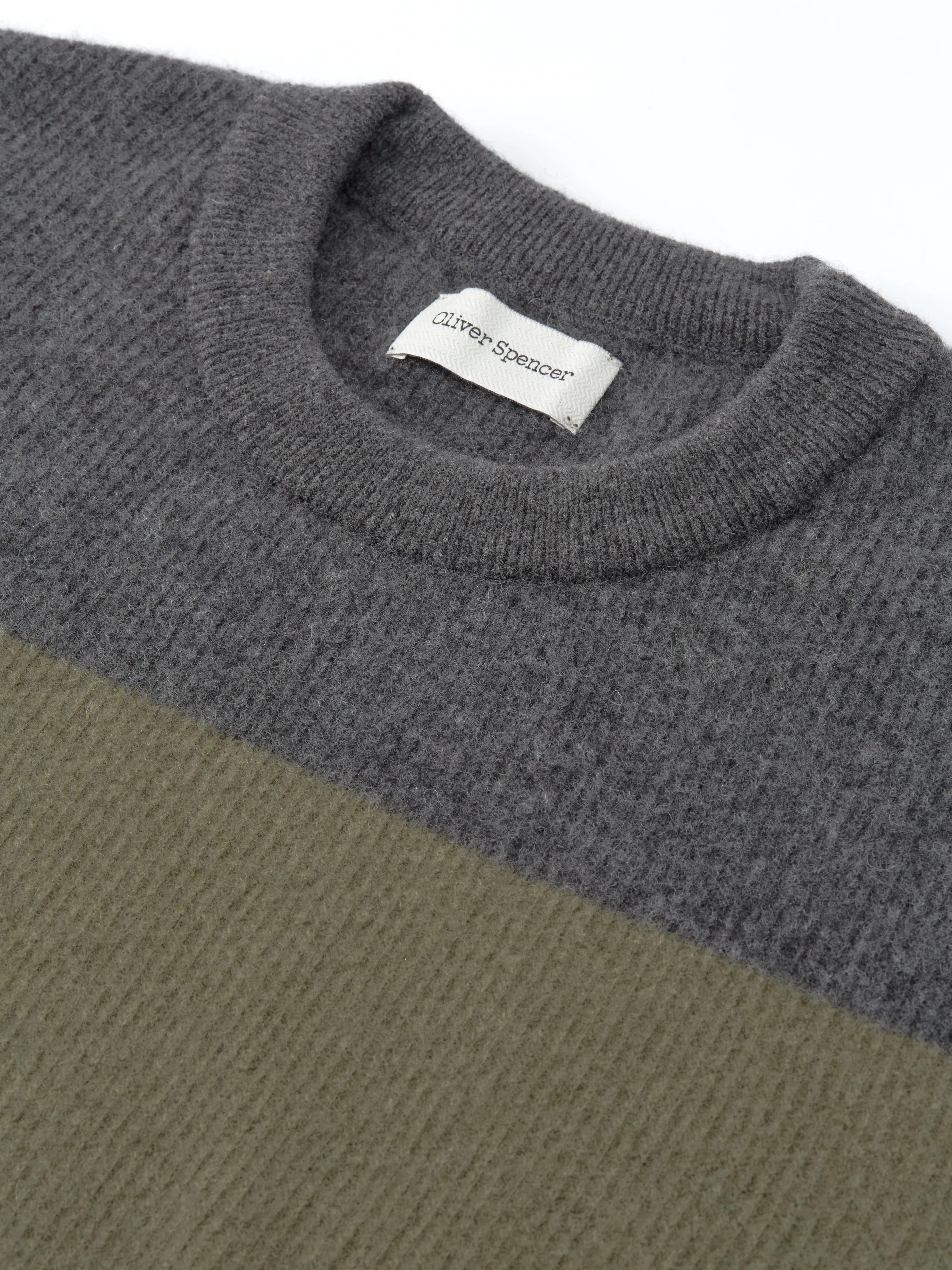 Blenheim Jumper Paxton Charcoal/Sage Green sold by Oliver Spencer product image thumbnail 4