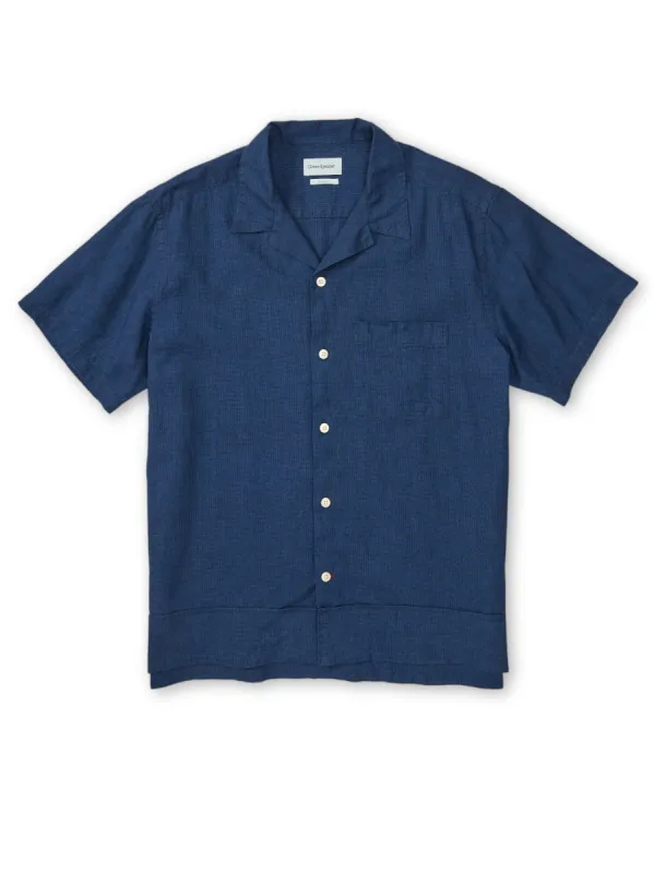 Havana Short Sleeve Shirt Lawes Navy sold by Oliver Spencer