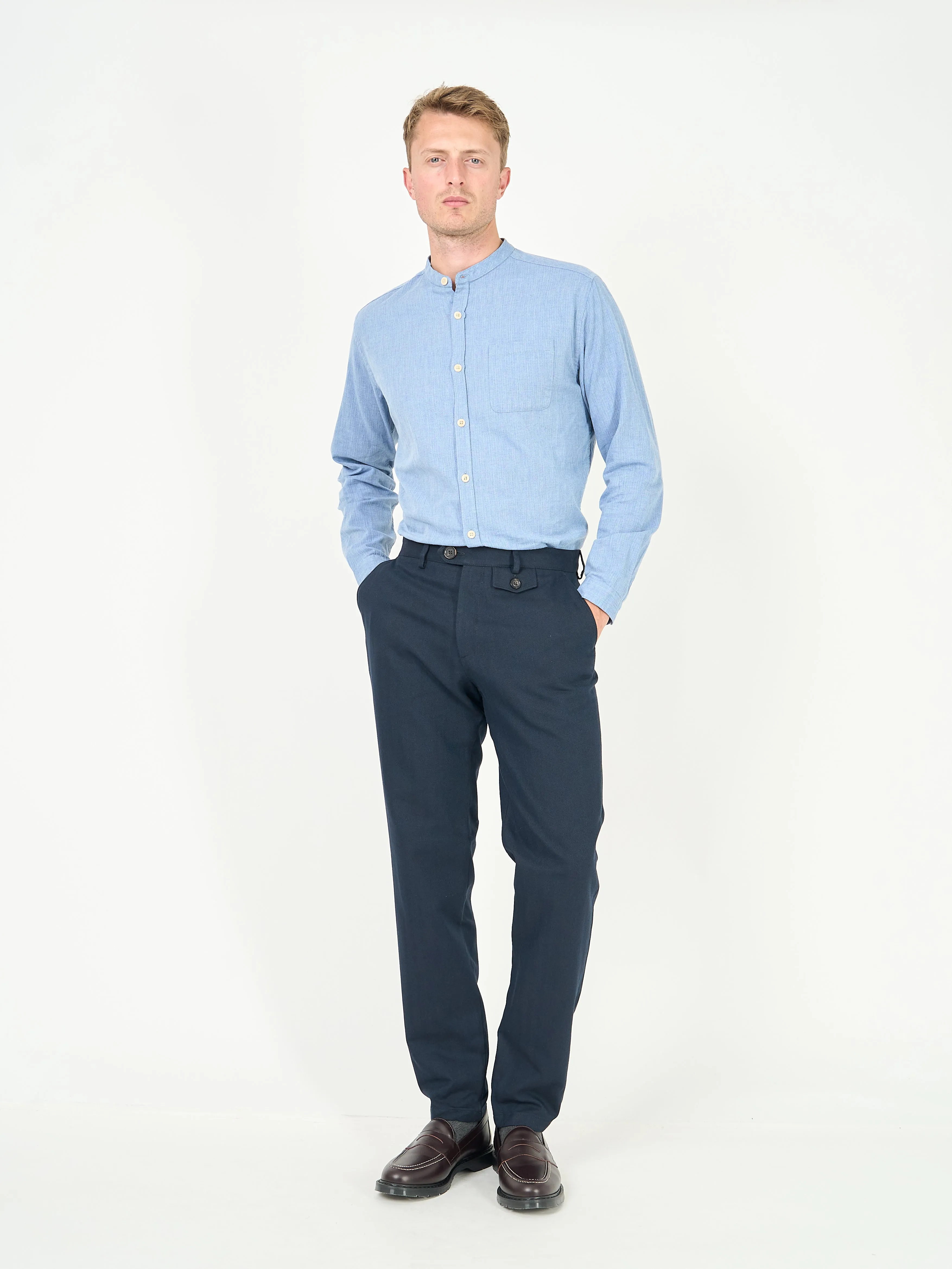Fishtail Trousers Stockbridge Navy sold by Oliver Spencer product image thumbnail 2