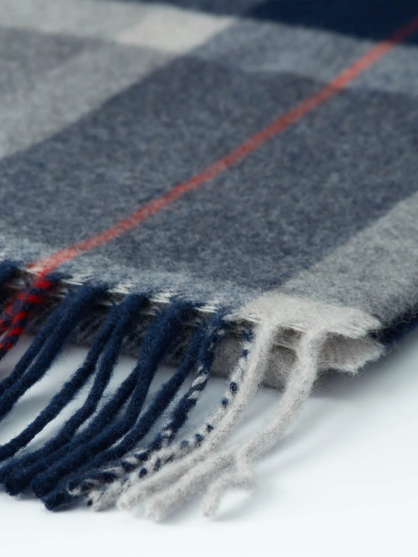 Sennen Scarf Lydford Navy/Grey Check sold by Oliver Spencer product image thumbnail 2