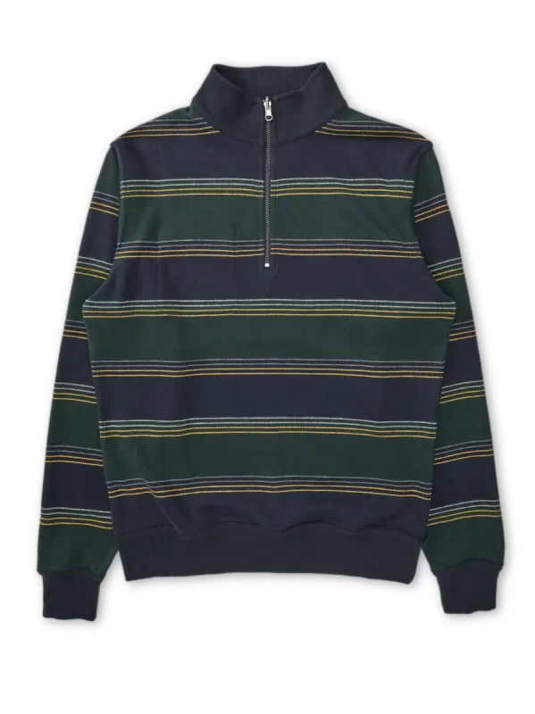 Reversible Half Zip Sweatshirt Hinkley Navy/Green sold by Oliver Spencer