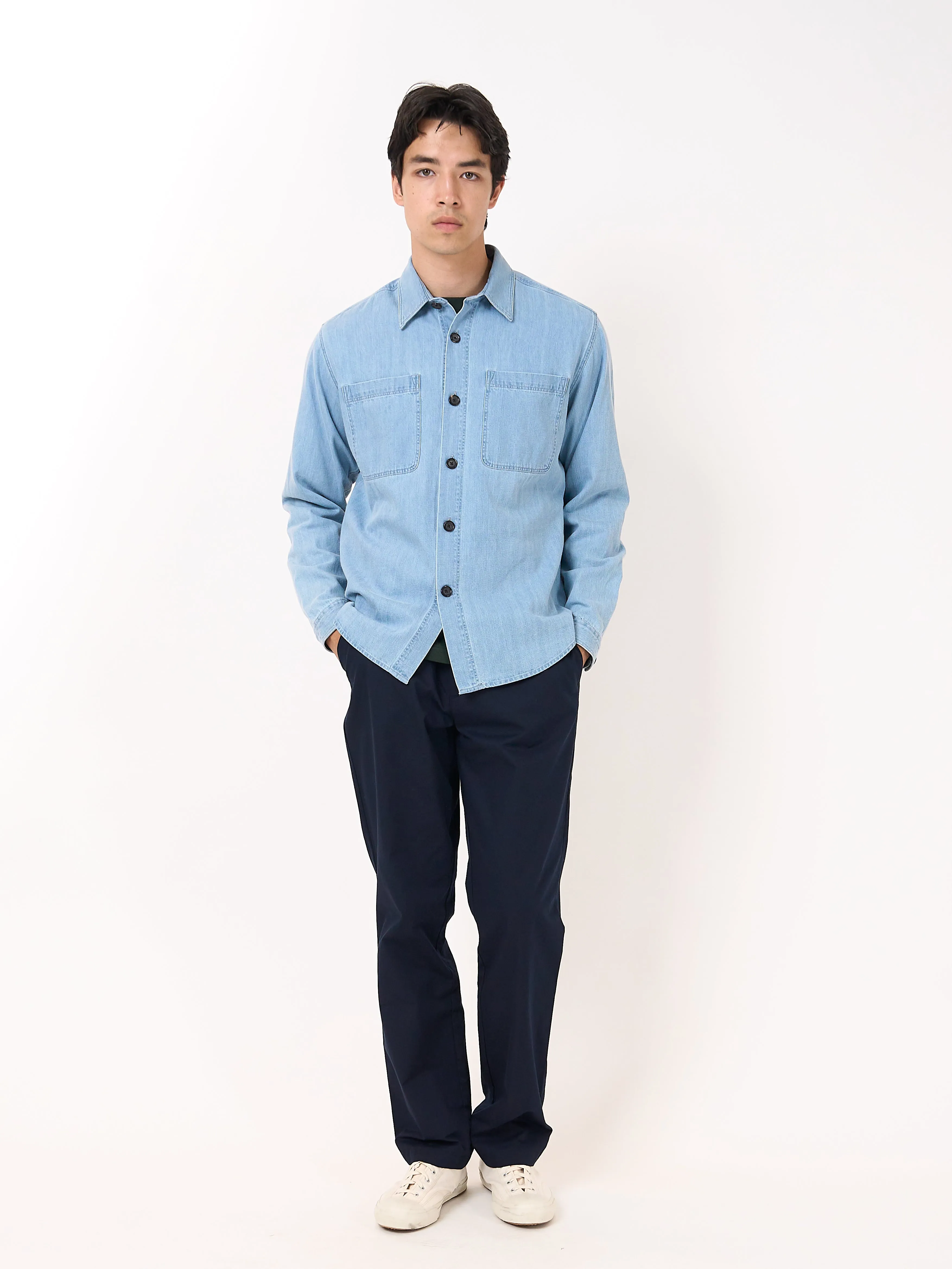 Treviscoe Shirt Mullins Denim Indigo Light sold by Oliver Spencer product image thumbnail 2