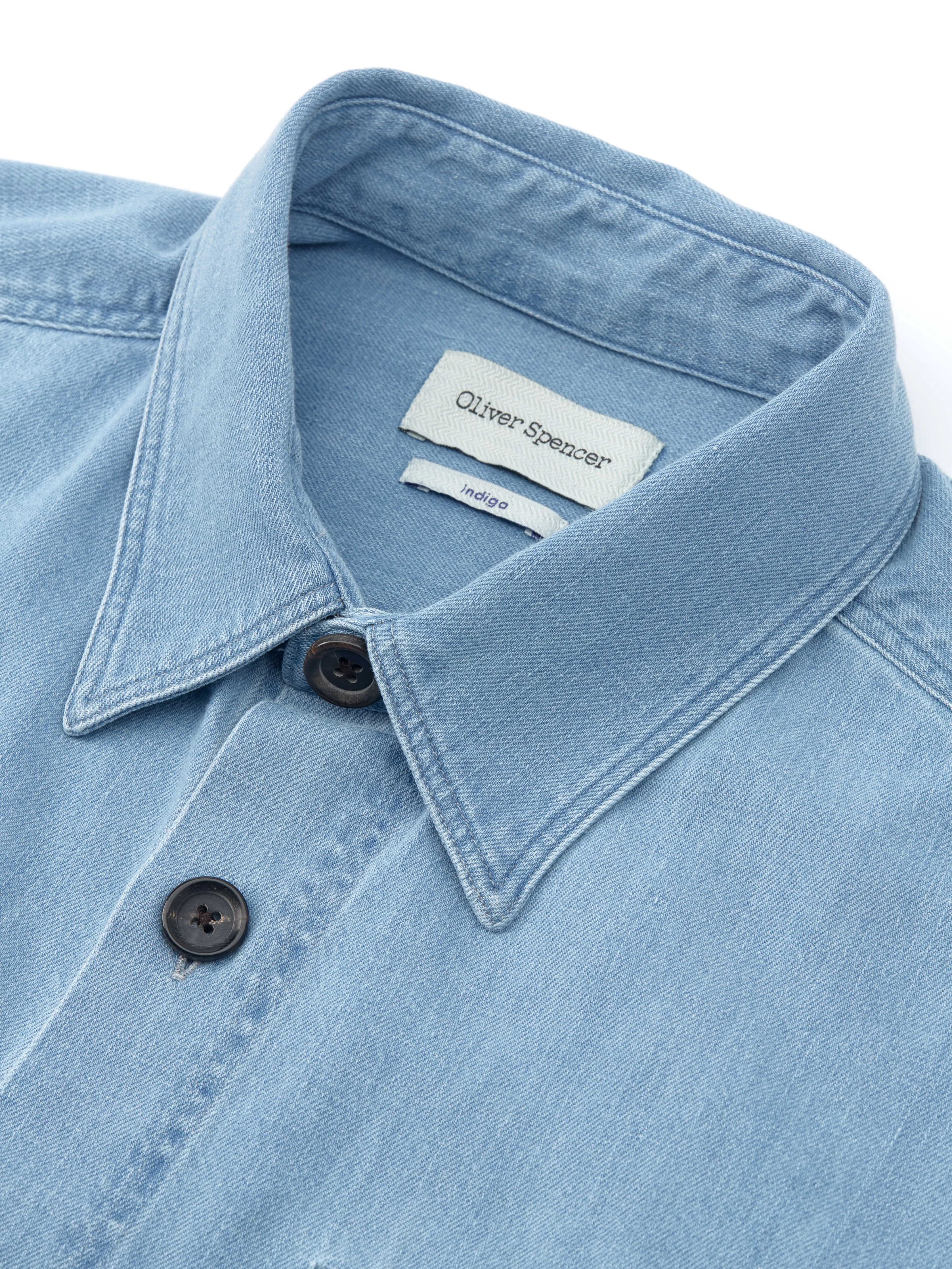 Treviscoe Shirt Mullins Denim Indigo Light sold by Oliver Spencer product image thumbnail 5