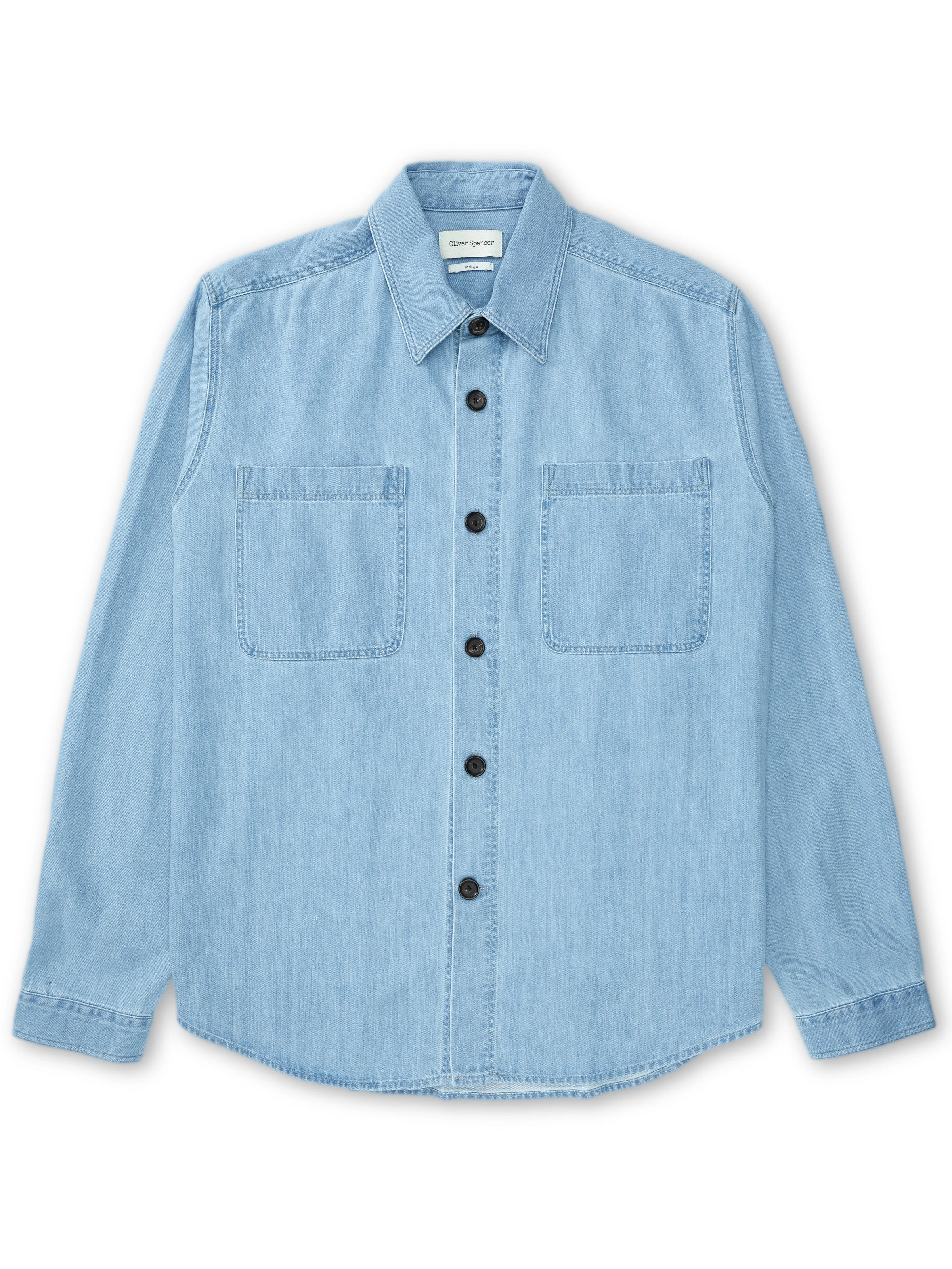 Treviscoe Shirt Mullins Denim Indigo Light sold by Oliver Spencer