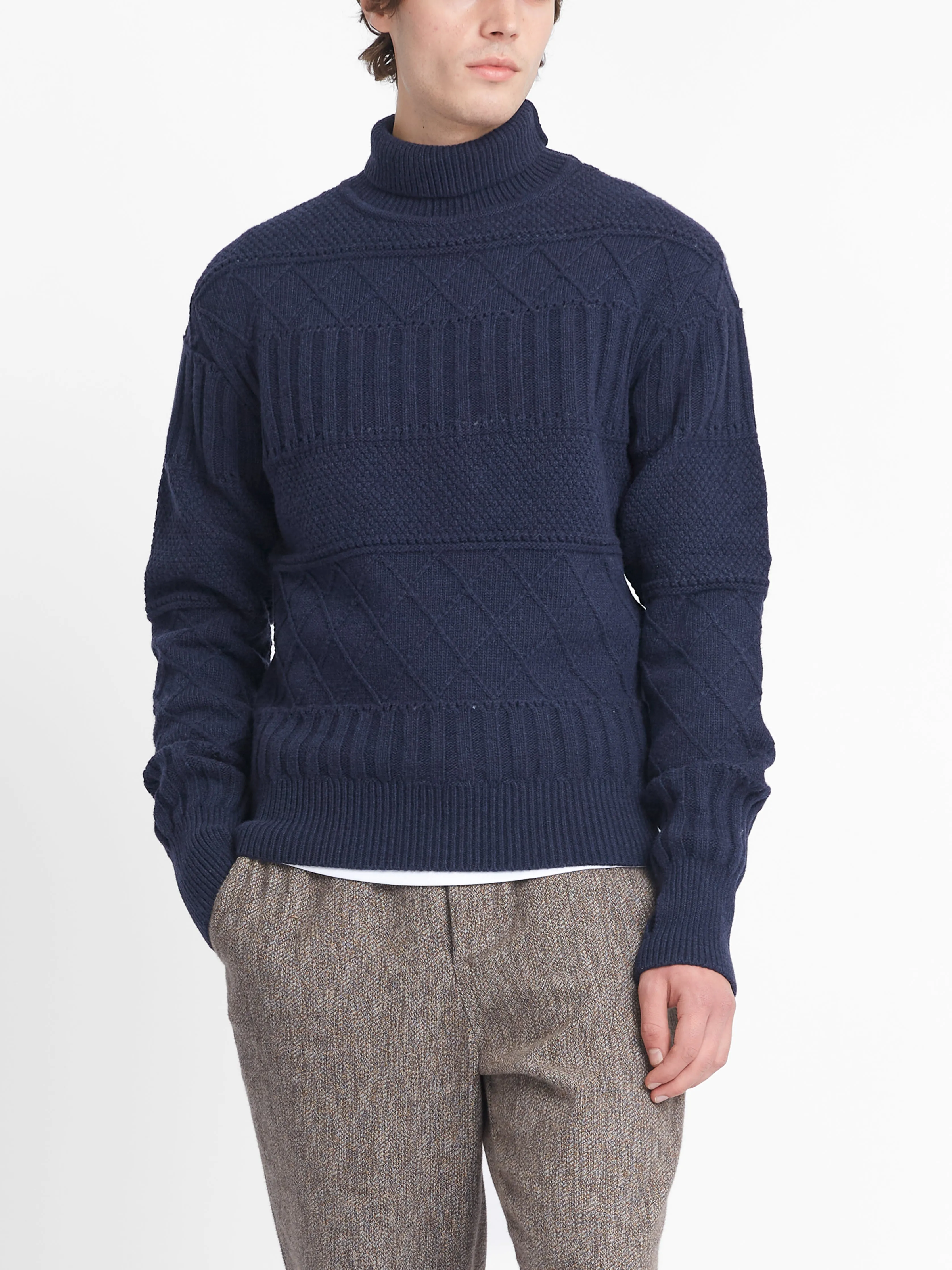 Talbot Roll Neck Jumper Bonham Navy sold by Oliver Spencer product image thumbnail 5