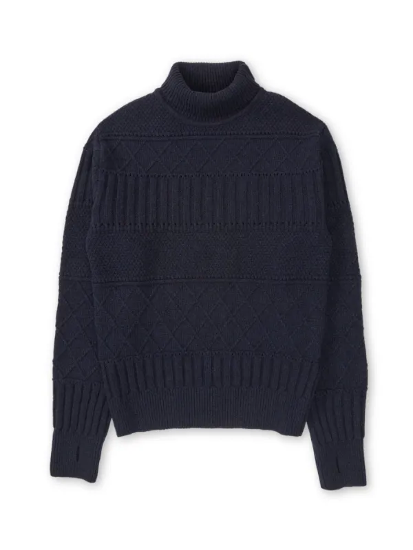 Talbot Roll Neck Jumper Bonham Navy sold by Oliver Spencer