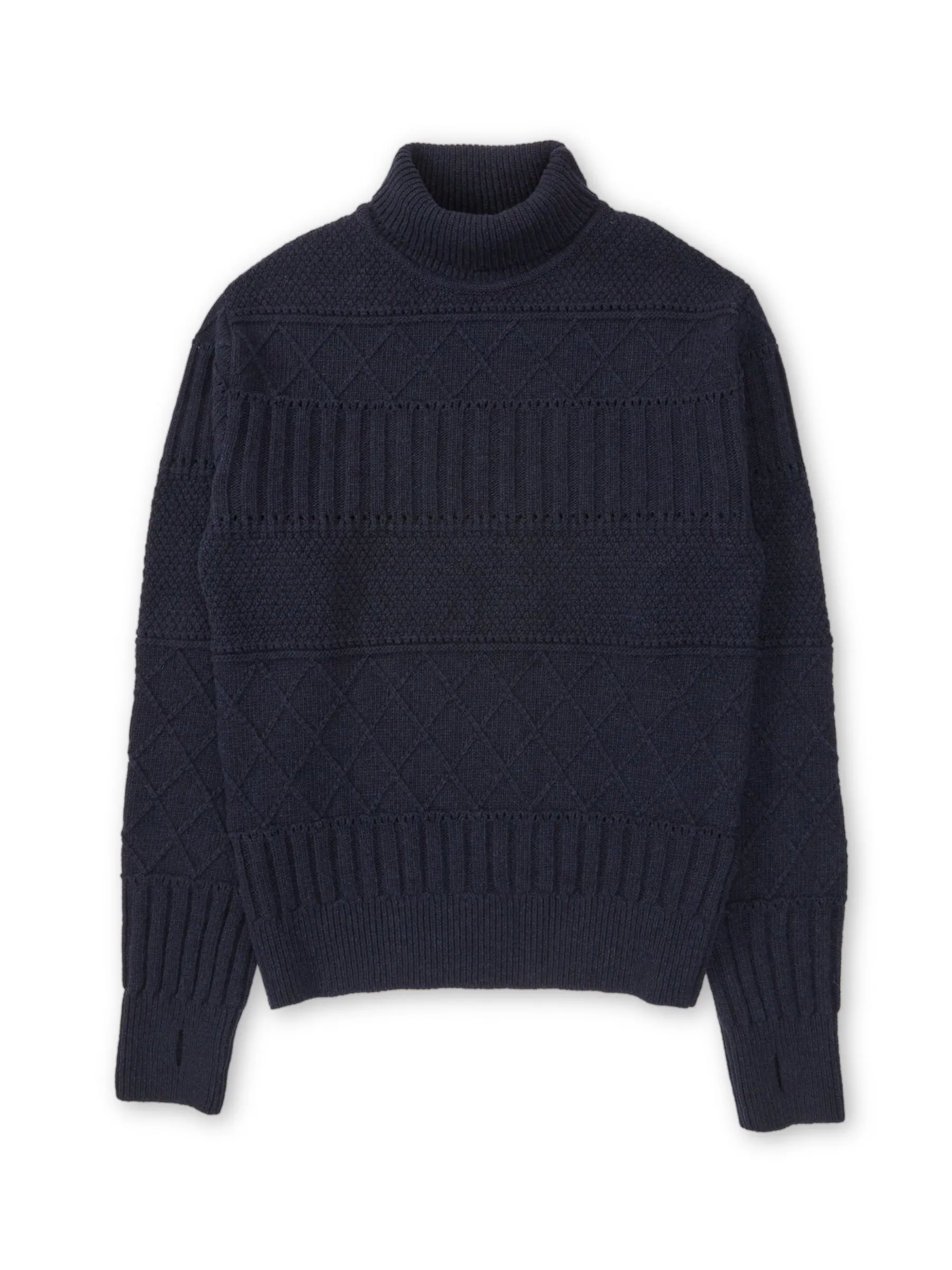 Talbot Roll Neck Jumper Bonham Navy sold by Oliver Spencer