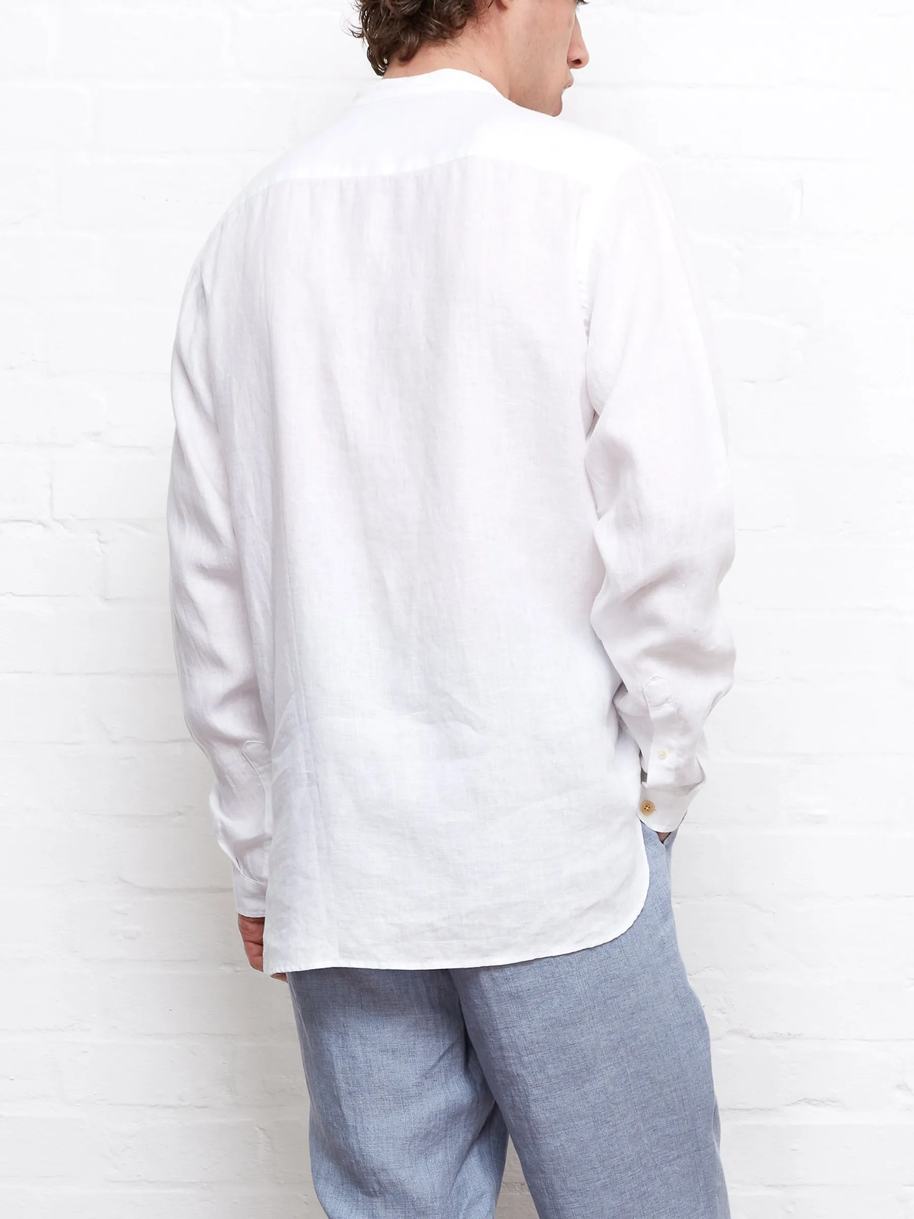 Grandad Shirt Bridford White sold by Oliver Spencer product image thumbnail 3