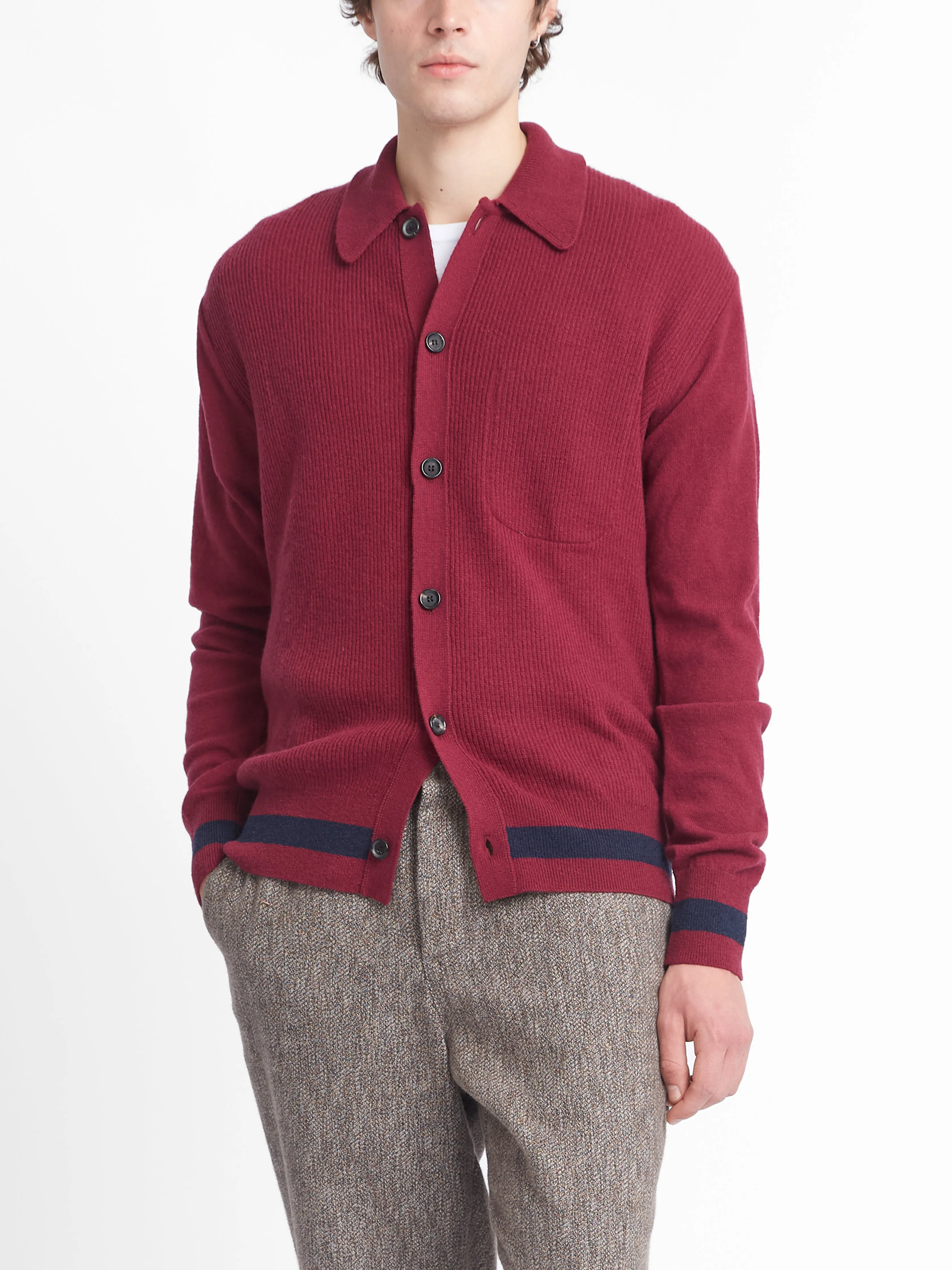 Britten Knitted Cardigan Greeves Berry Red sold by Oliver Spencer product image thumbnail 5
