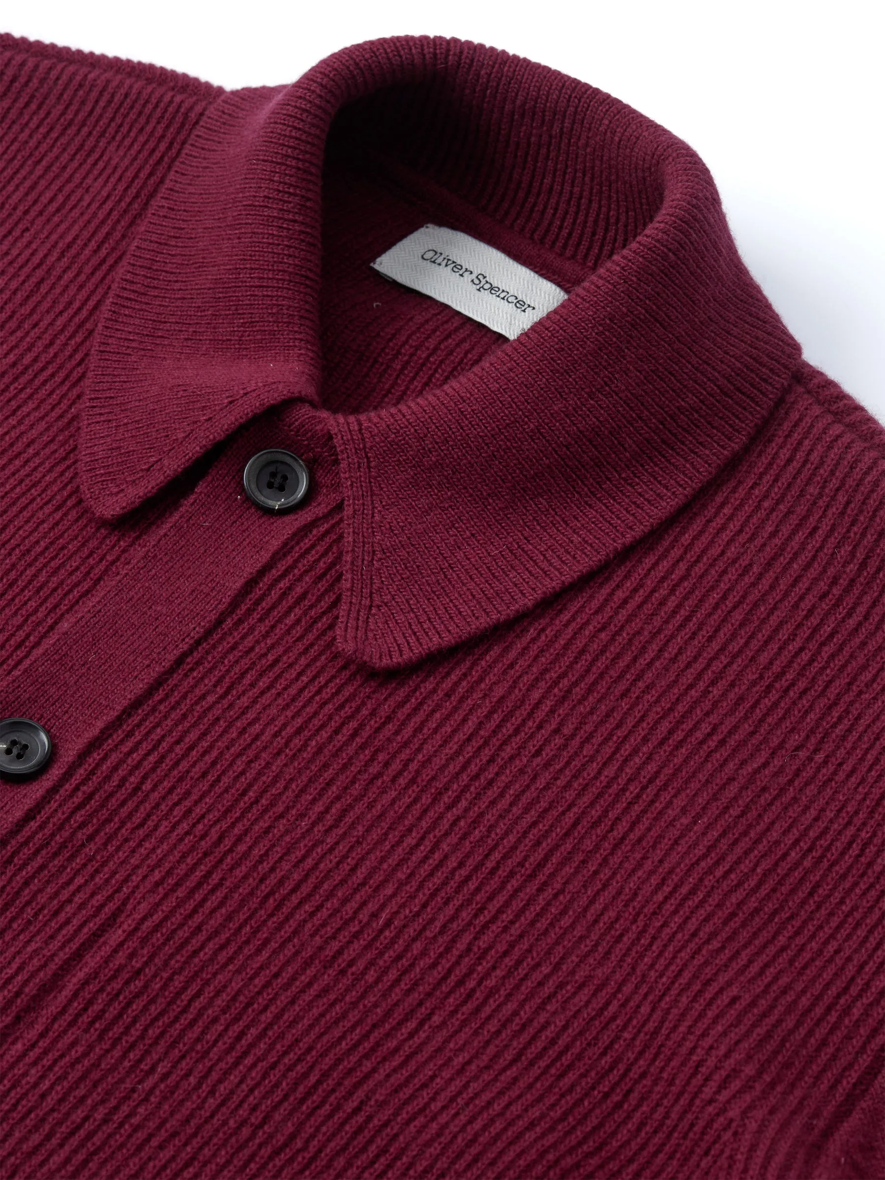 Britten Knitted Cardigan Greeves Berry Red sold by Oliver Spencer product image thumbnail 3