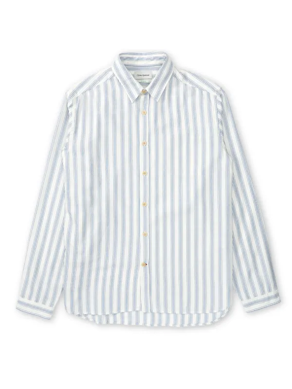 New York Special Shirt Jenkins Cream/Blue sold by Oliver Spencer