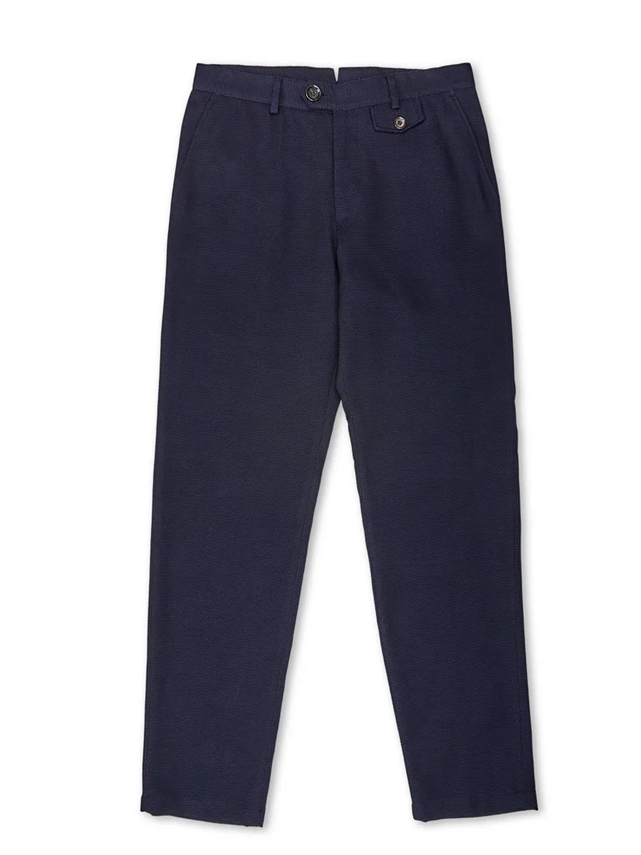 Fishtail Trousers Morva Navy sold by Oliver Spencer