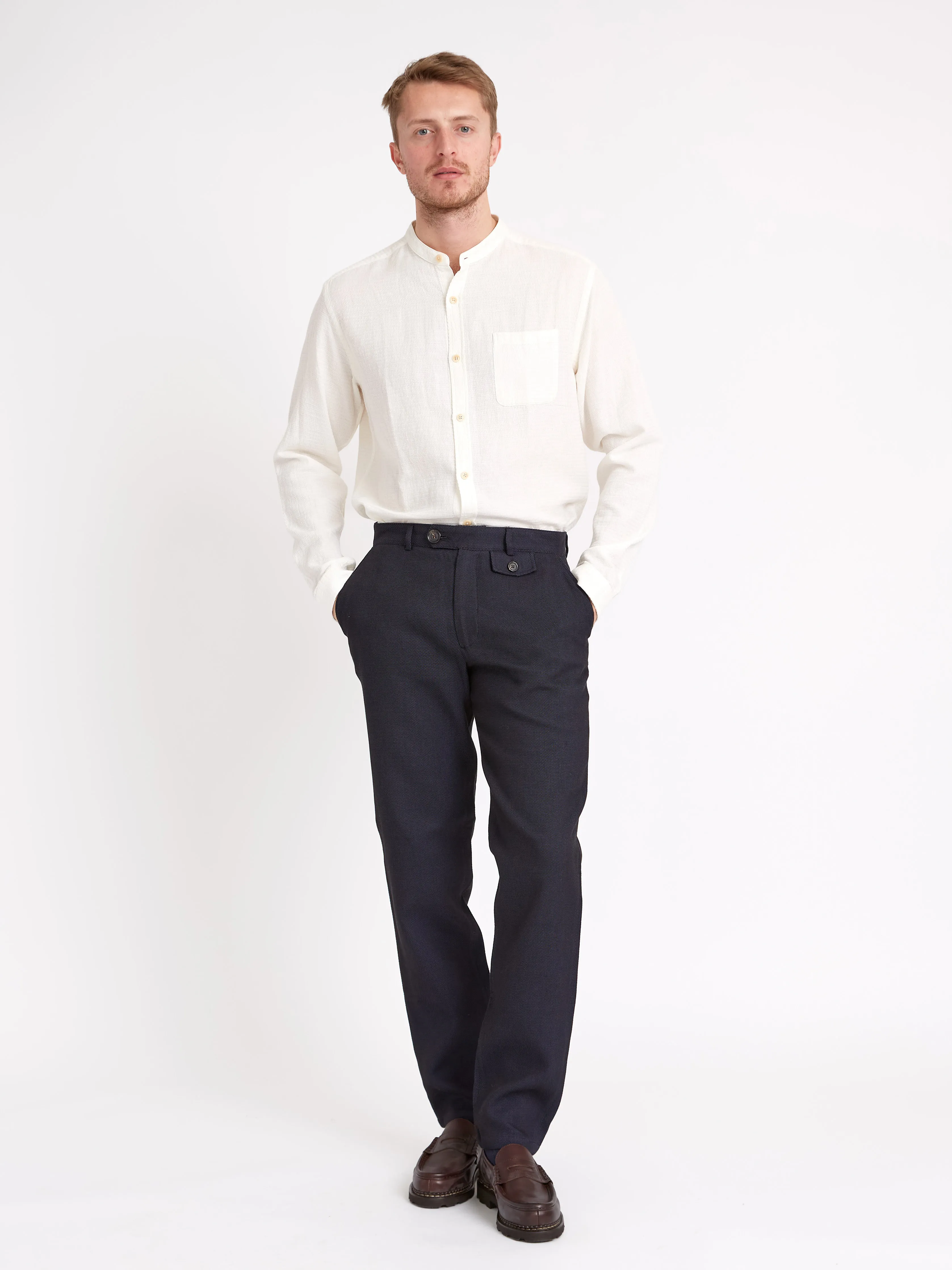 Fishtail Trousers Morva Navy sold by Oliver Spencer product image thumbnail 2