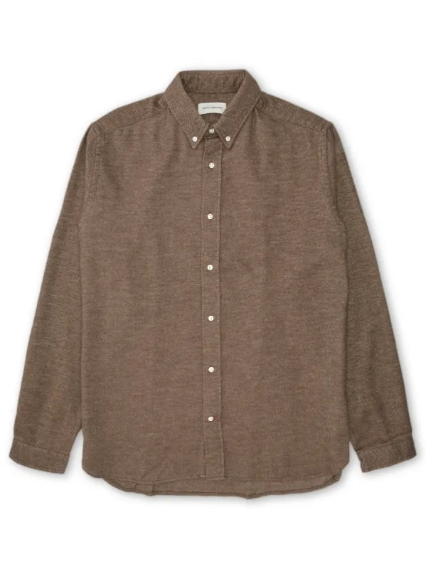 Brook Shirt Holloway Brown sold by Oliver Spencer