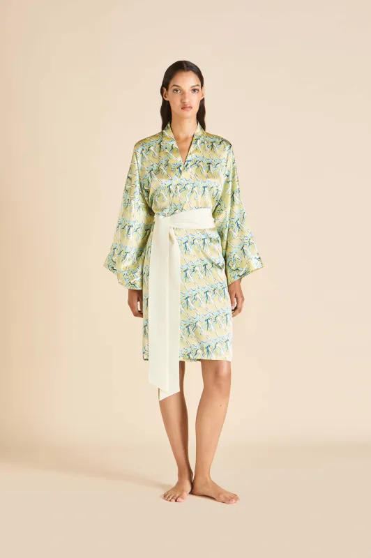 Mimi Loulou Yellow Can-can Robe in Silk Satin made by Olivia von Halle