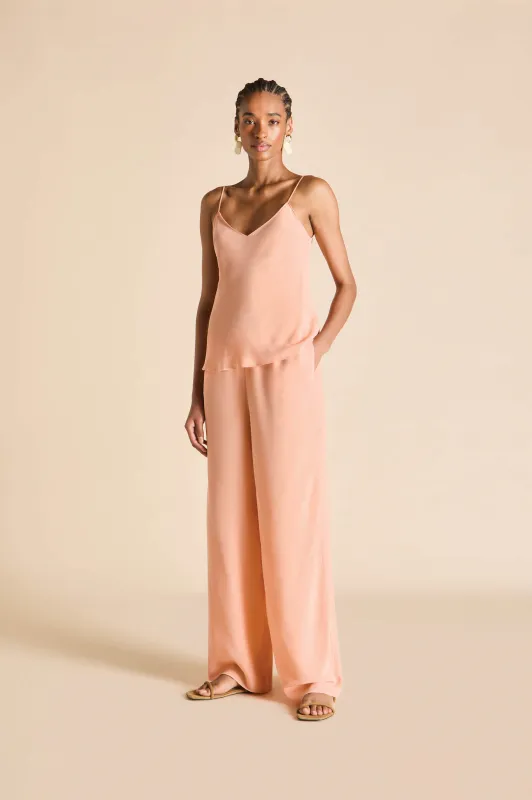 Bliss Tangerine Camisole Set in Silk Crêpe de Chine sold by Olivia von Halle