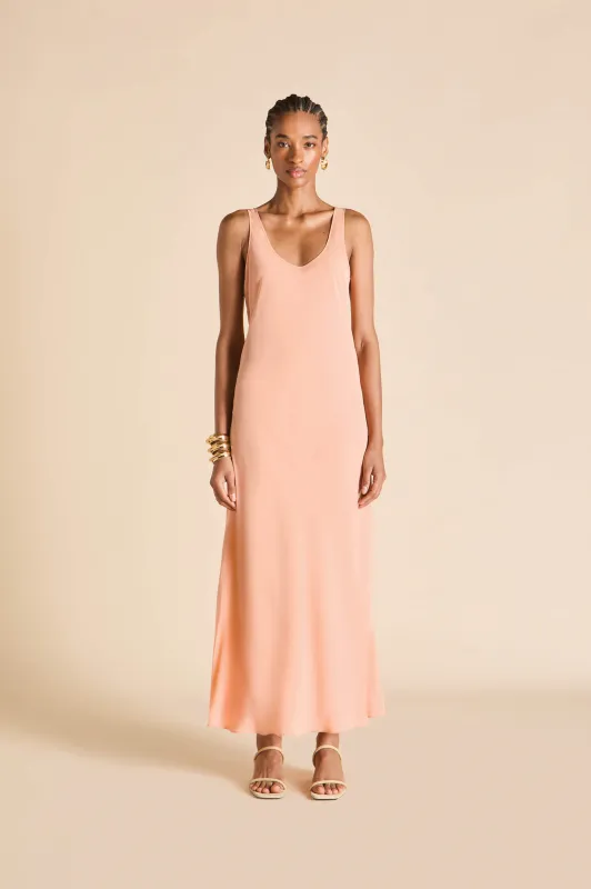 Dali Tangerine Dress in Silk Crêpe de Chine sold by Olivia von Halle