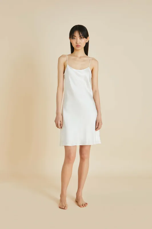 Venus Ivory Slip Dress in Silk Satin sold by Olivia von Halle