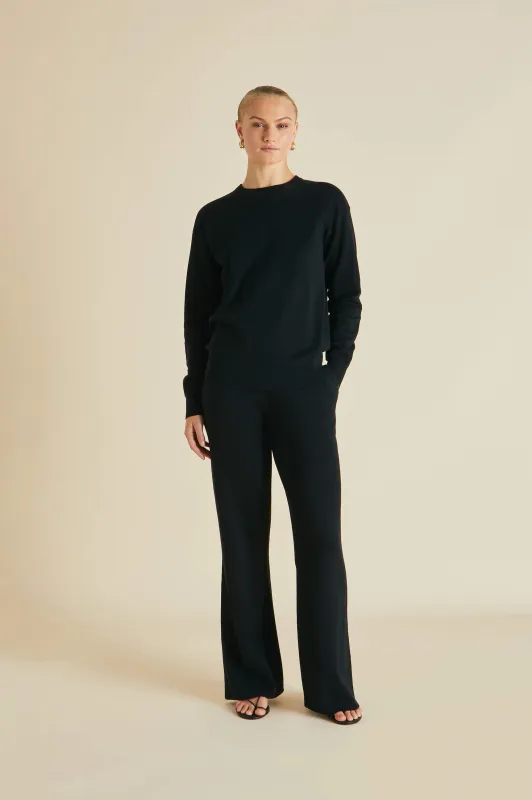 Carmel Berlin Black Tracksuit in Silk-Cashmere sold by Olivia von Halle