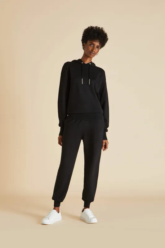 Gia Berlin Black Tracksuit in Silk-Cashmere sold by Olivia von Halle