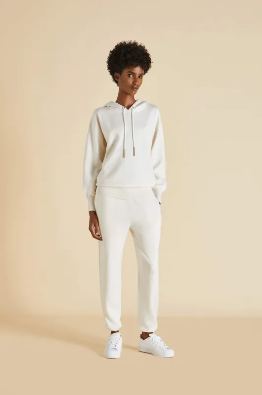 Gia Alaska Ivory Tracksuit in Silk-Cashmere sold by Olivia von Halle
