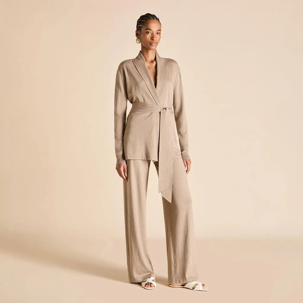 Caro Dallas Beige Knitwear in Silk-Cashmere sold by Olivia von Halle product image thumbnail 2