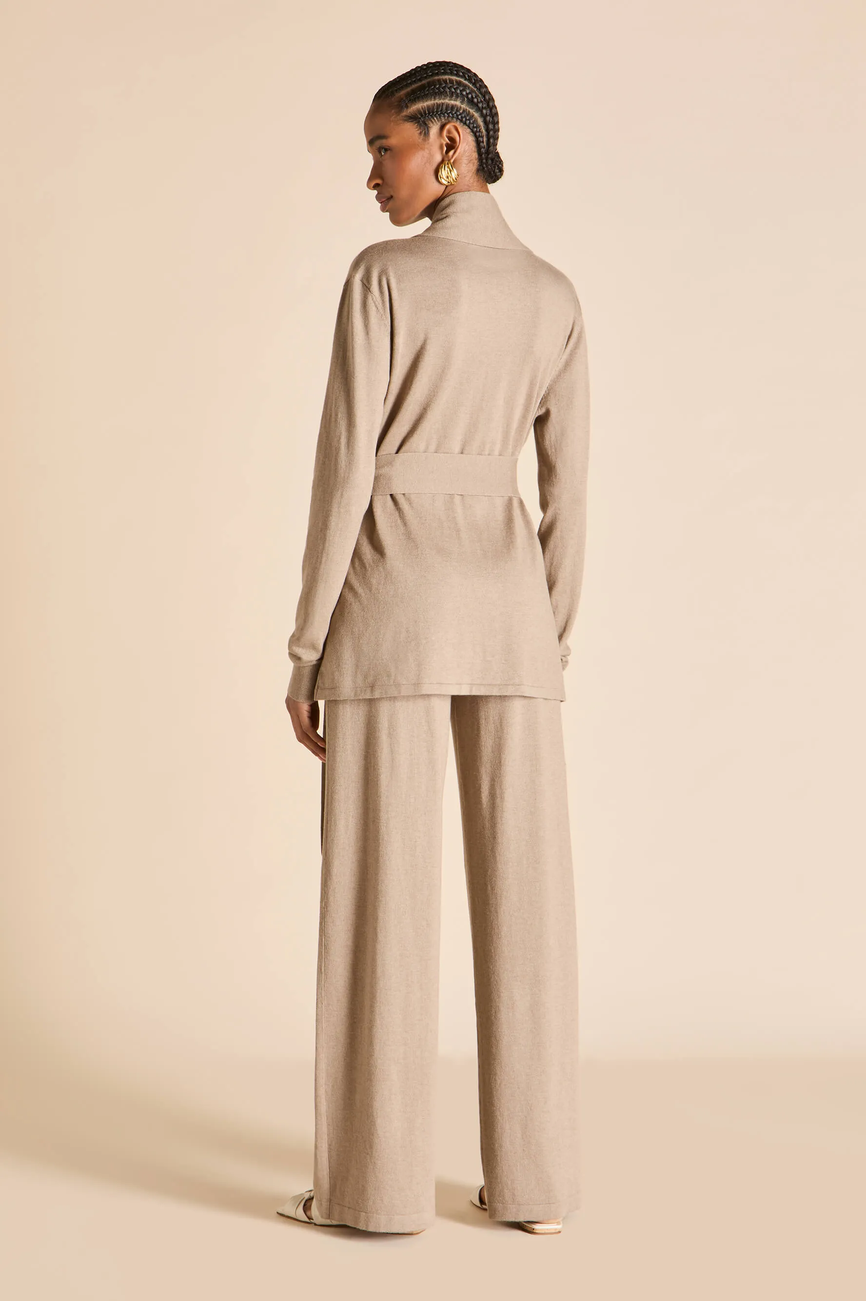 Caro Dallas Beige Knitwear in Silk-Cashmere sold by Olivia von Halle product image thumbnail 5