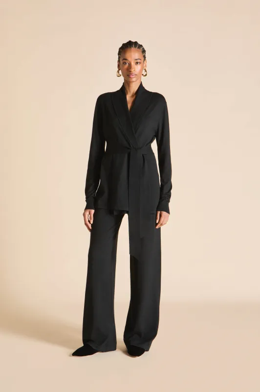 Caro Berlin Black Knitwear in Silk-Cashmere made by Olivia von Halle