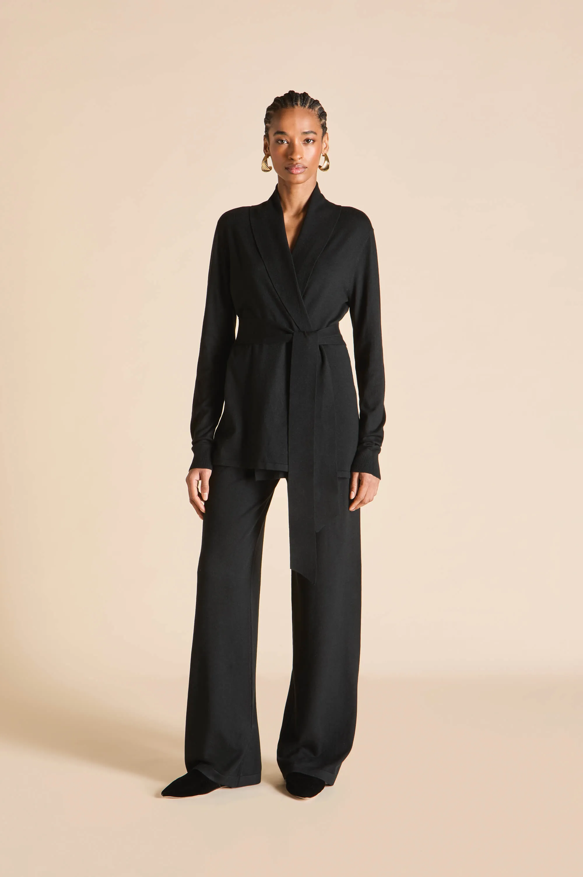 Caro Berlin Black Knitwear in Silk-Cashmere sold by Olivia von Halle