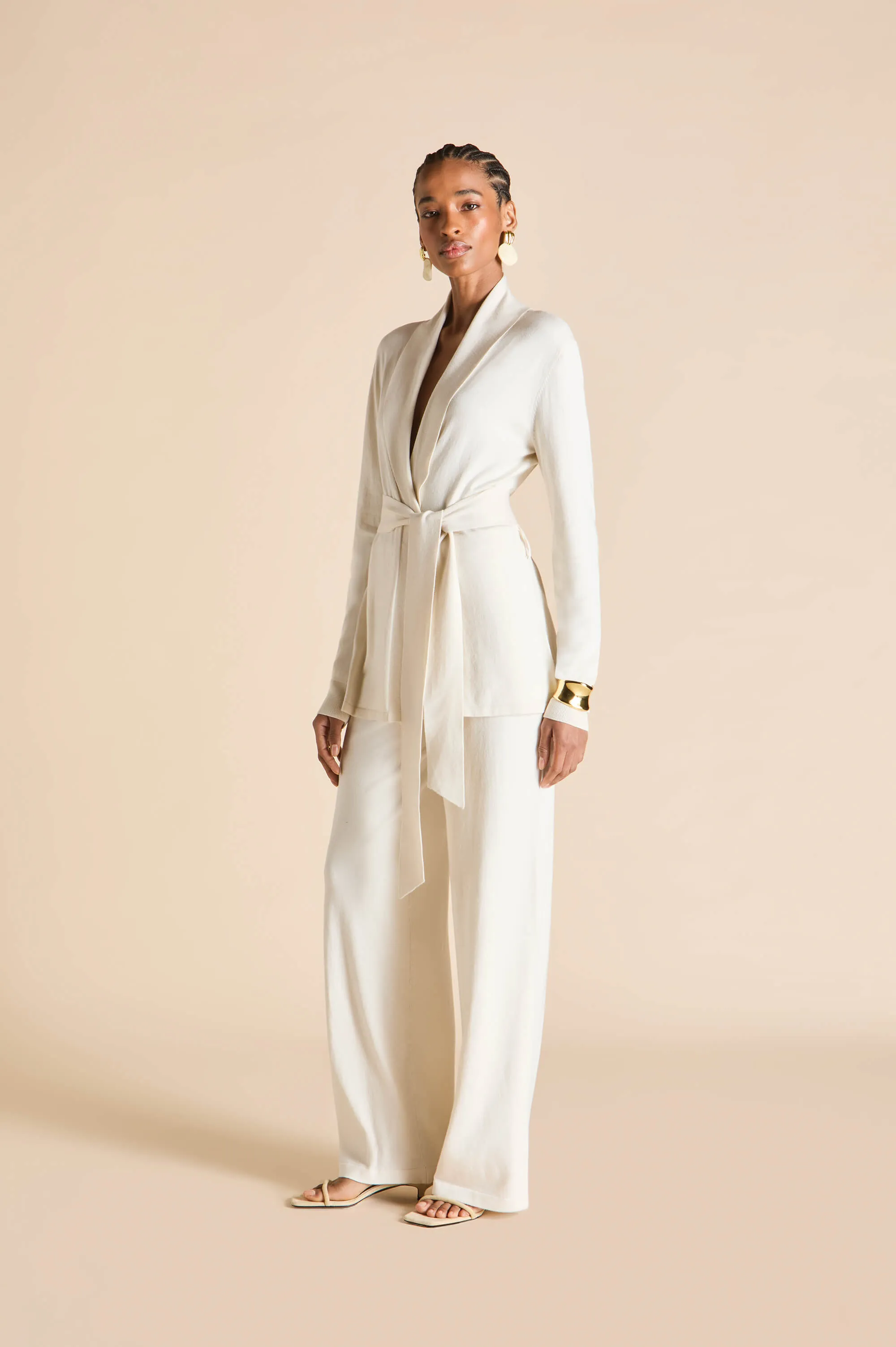 Caro Alaska Ivory Knitwear in Silk-Cashmere sold by Olivia von Halle