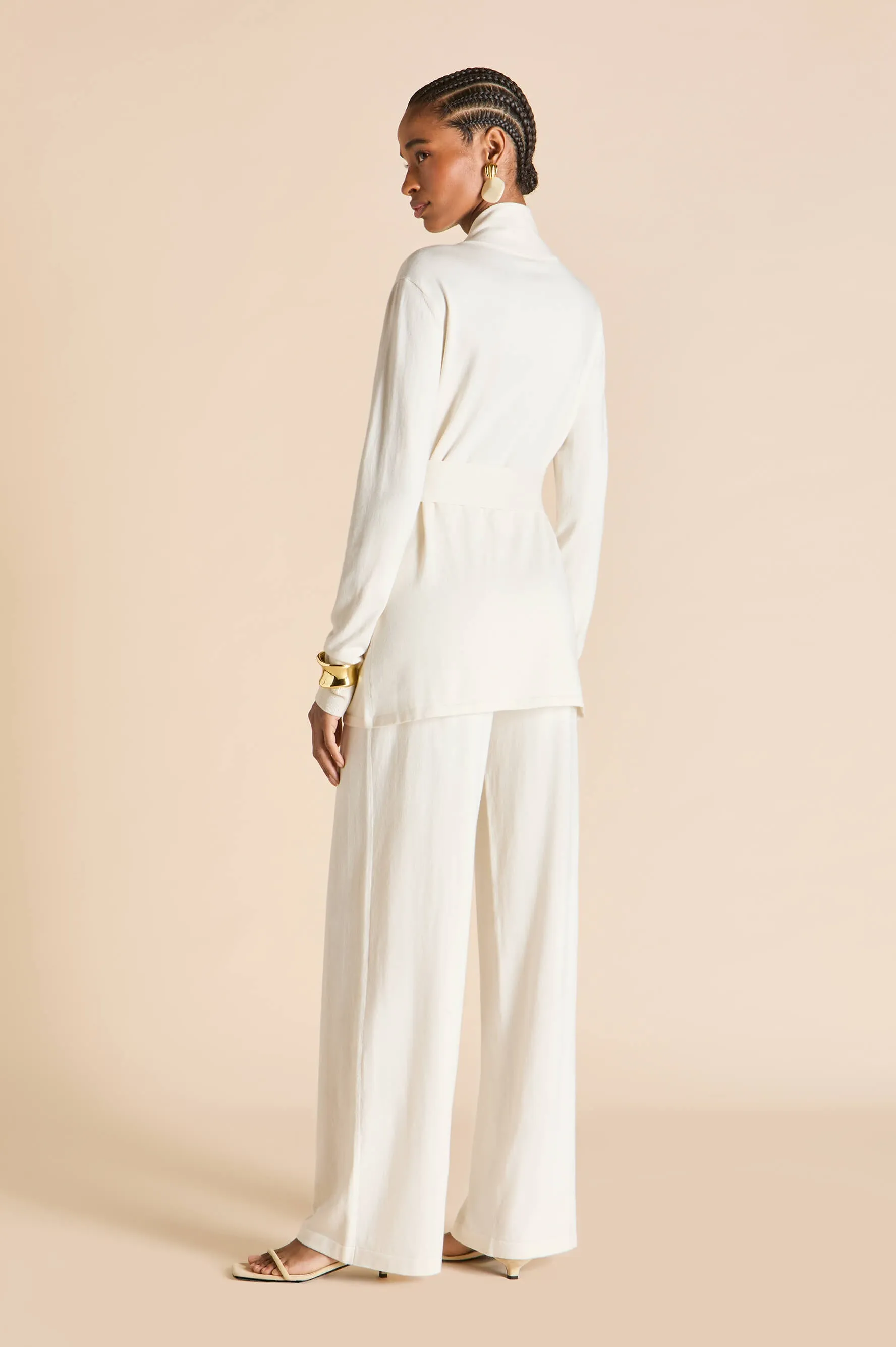 Caro Alaska Ivory Knitwear in Silk-Cashmere sold by Olivia von Halle product image thumbnail 5