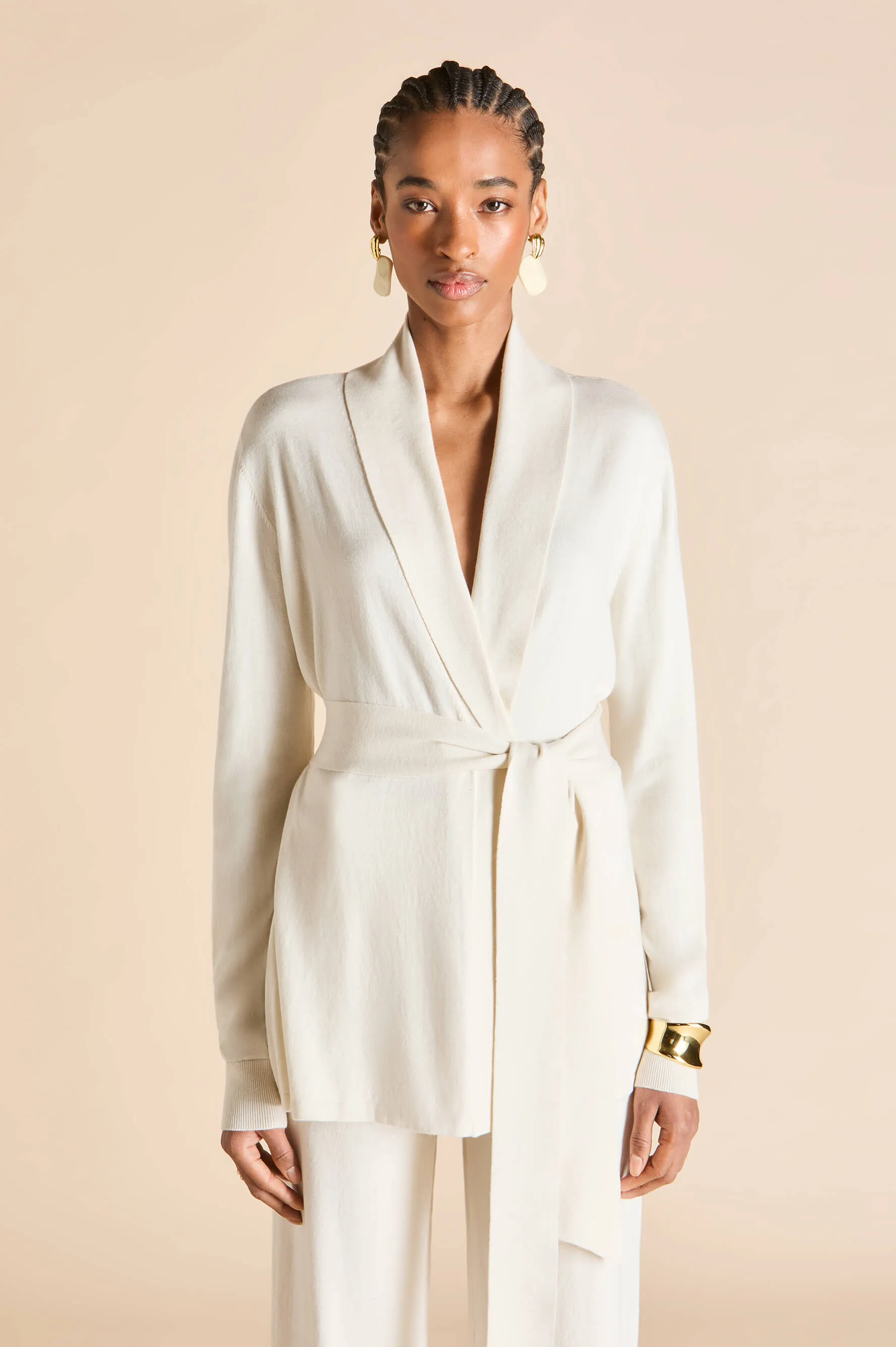 Caro Alaska Ivory Knitwear in Silk-Cashmere sold by Olivia von Halle product image thumbnail 3