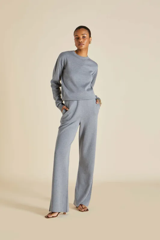 Carmel London Grey Knitwear in Silk-Cashmere made by Olivia von Halle