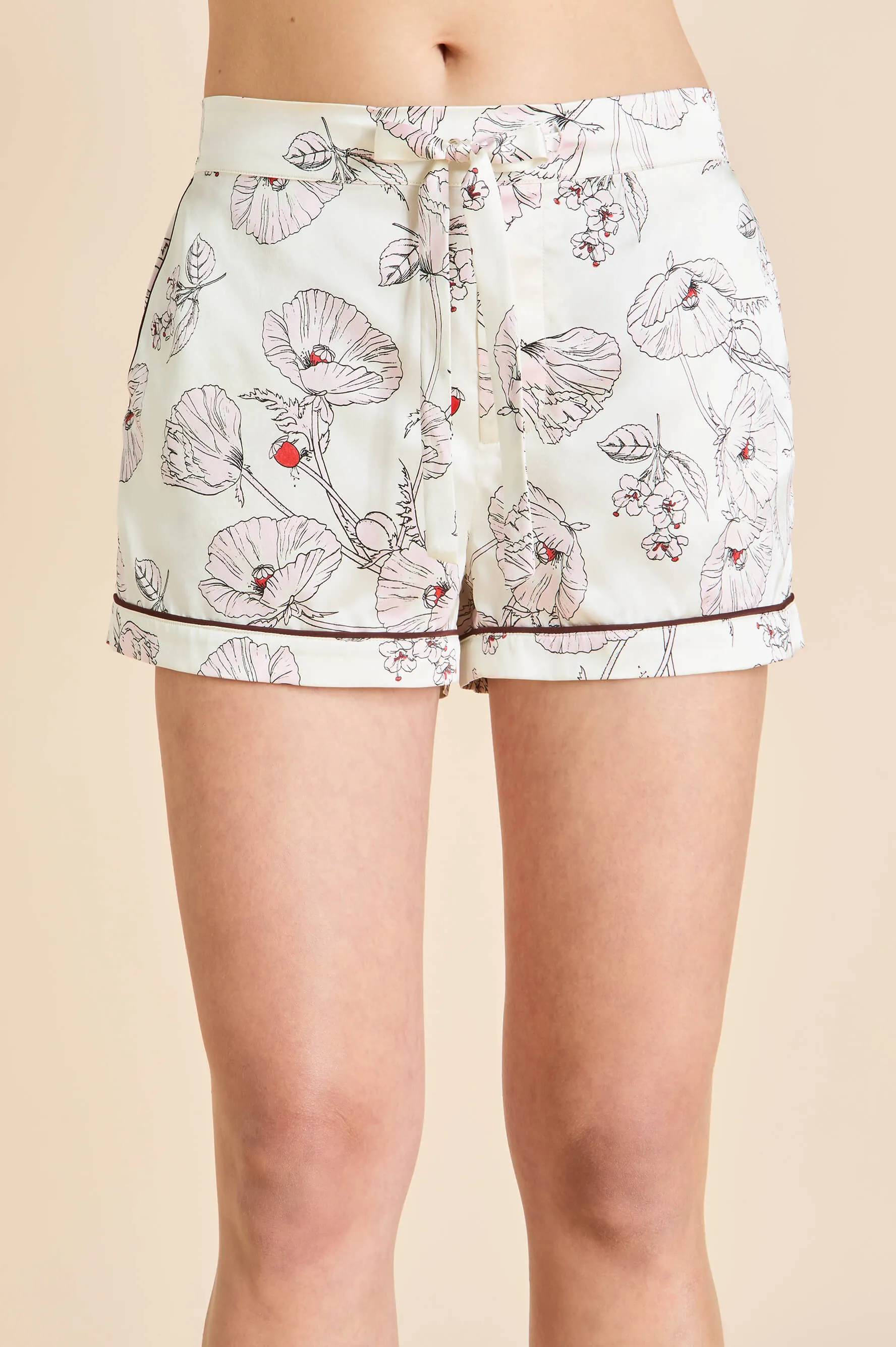 Alba Rosalia Ivory Floral Pajamas in Silk Satin sold by Olivia von Halle product image thumbnail 5