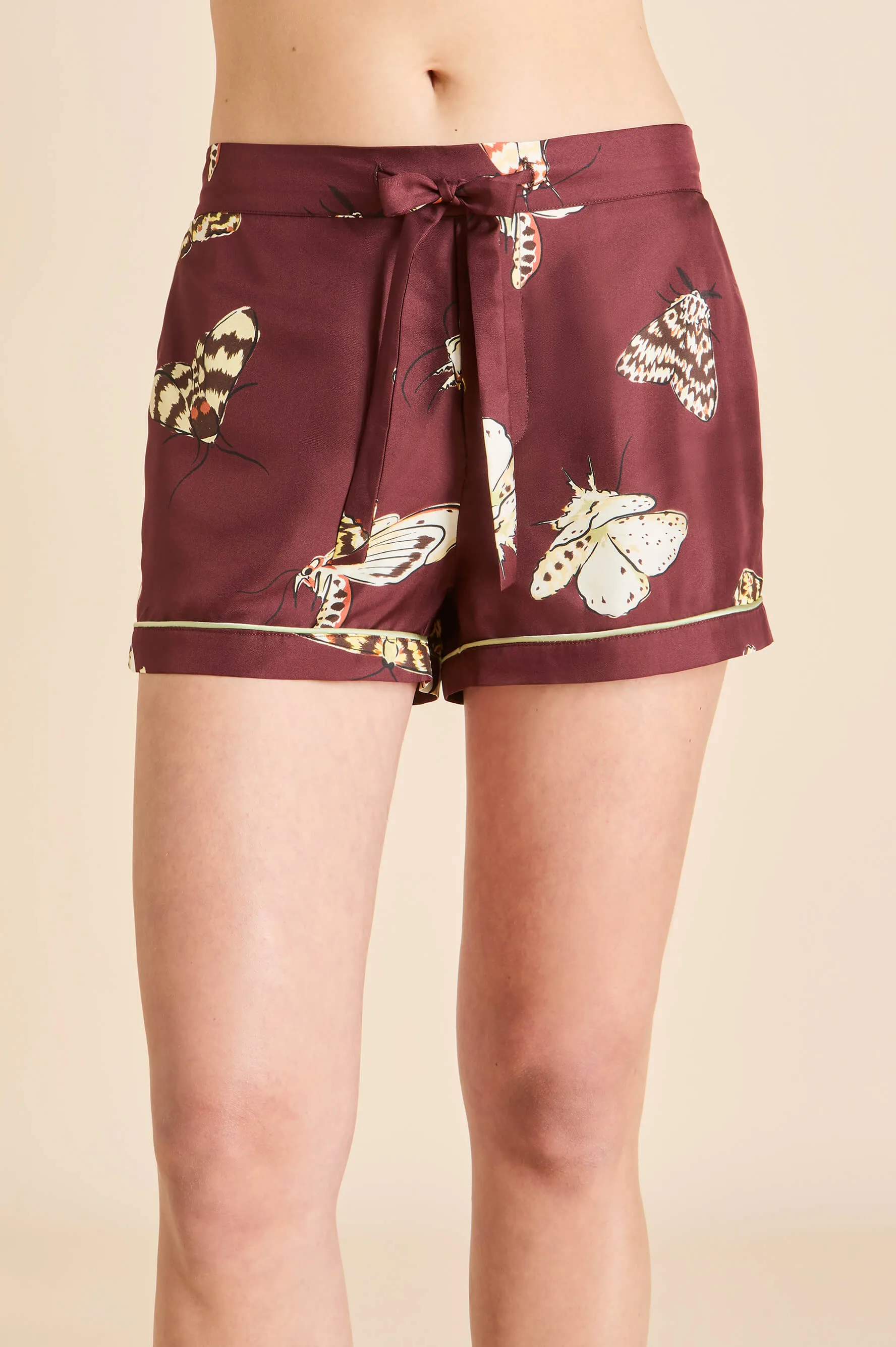 Alba Ettore Brown Moth Pajamas in Silk Twill sold by Olivia von Halle product image thumbnail 5