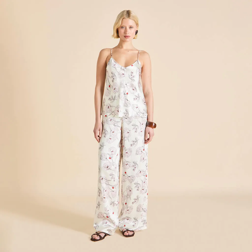 Bliss Rosalia Ivory Floral Camisole Set in Silk Satin sold by Olivia von Halle product image thumbnail 2