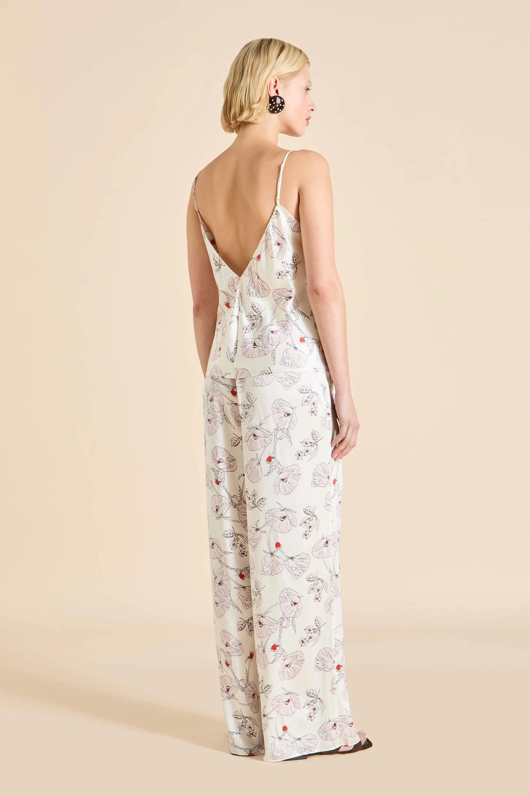 Bliss Rosalia Ivory Floral Camisole Set in Silk Satin sold by Olivia von Halle product image thumbnail 4
