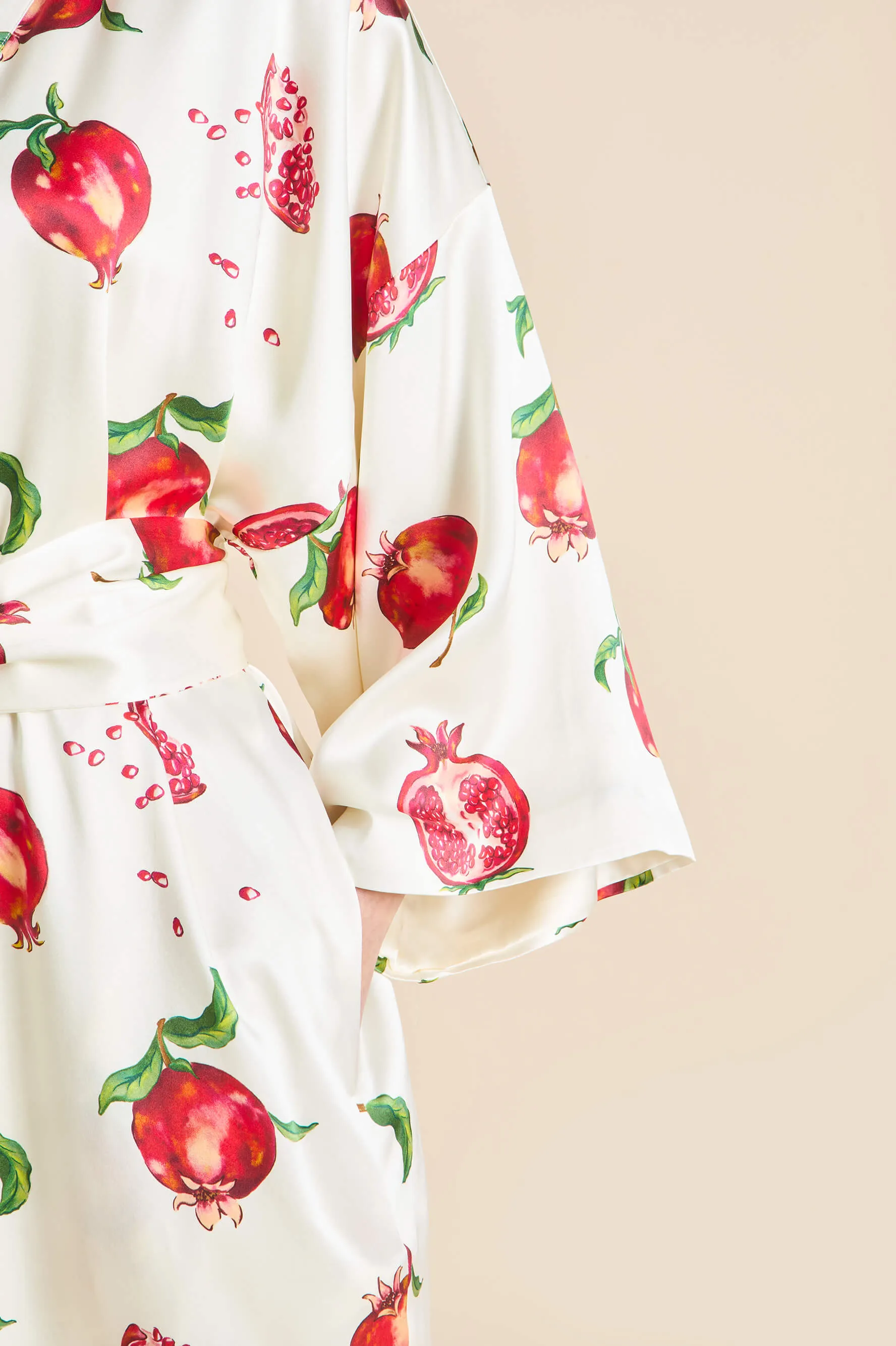 Queenie Allegra Ivory Pomegranate Robe in Silk Satin sold by Olivia von Halle product image thumbnail 4